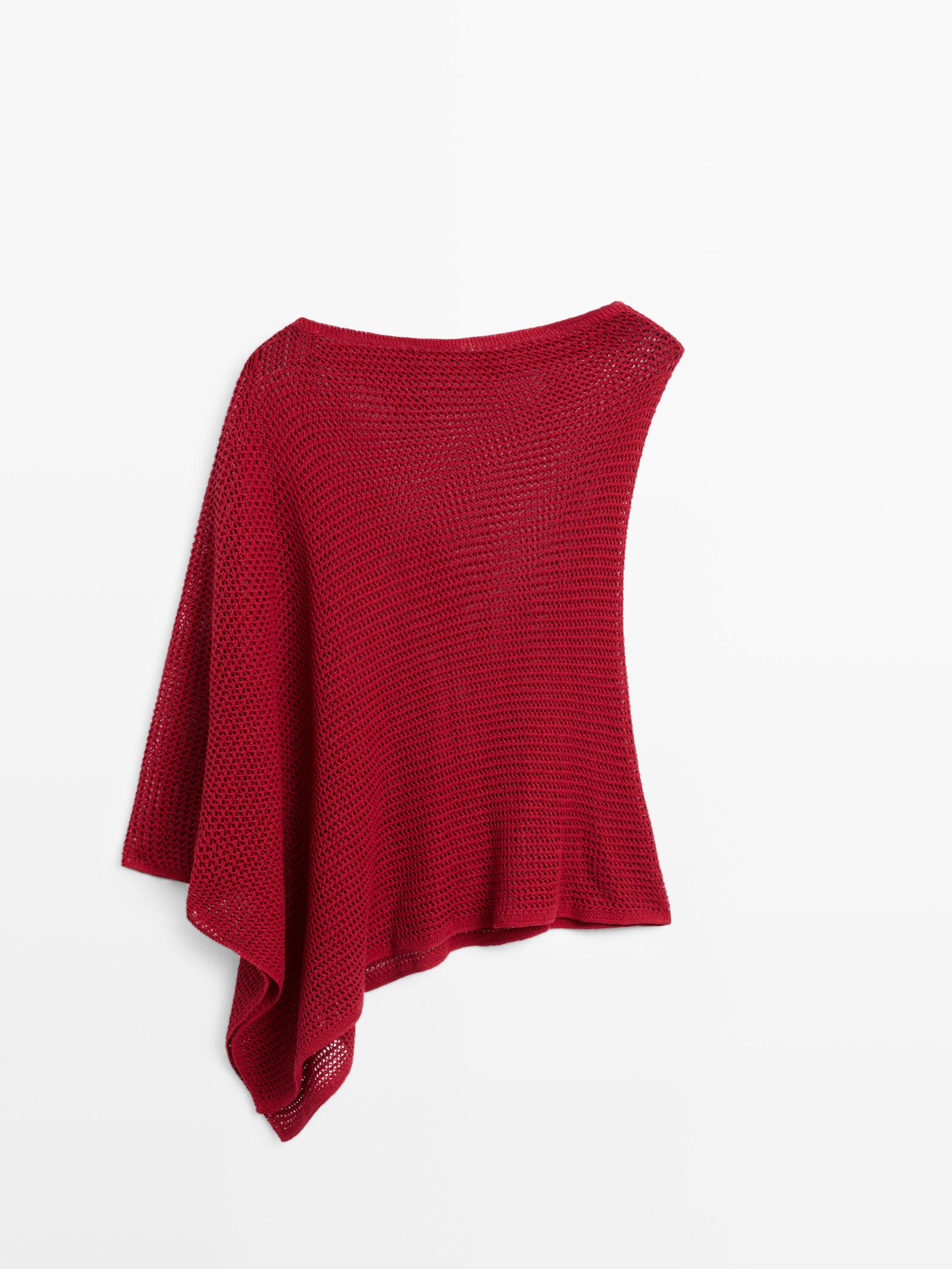 Asymmetric cotton blend cape