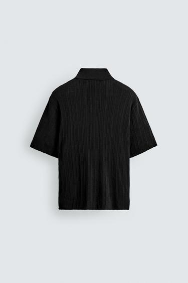 TEXTURED KNIT SHIRT - Black by Zara - Image 7