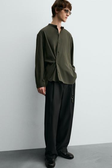 MULTI-POSITION FLOWING SHIRT - Khaki by Zara - Image 5