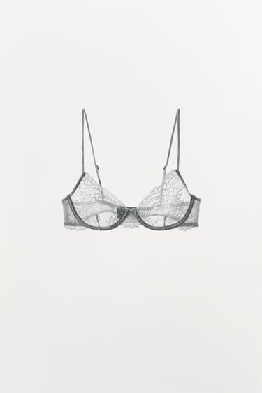 UNDERWIRED LACE BRA - Light blue by Zara - Image 3