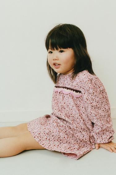 CROCHET FLORAL DRESS - Pink by Zara