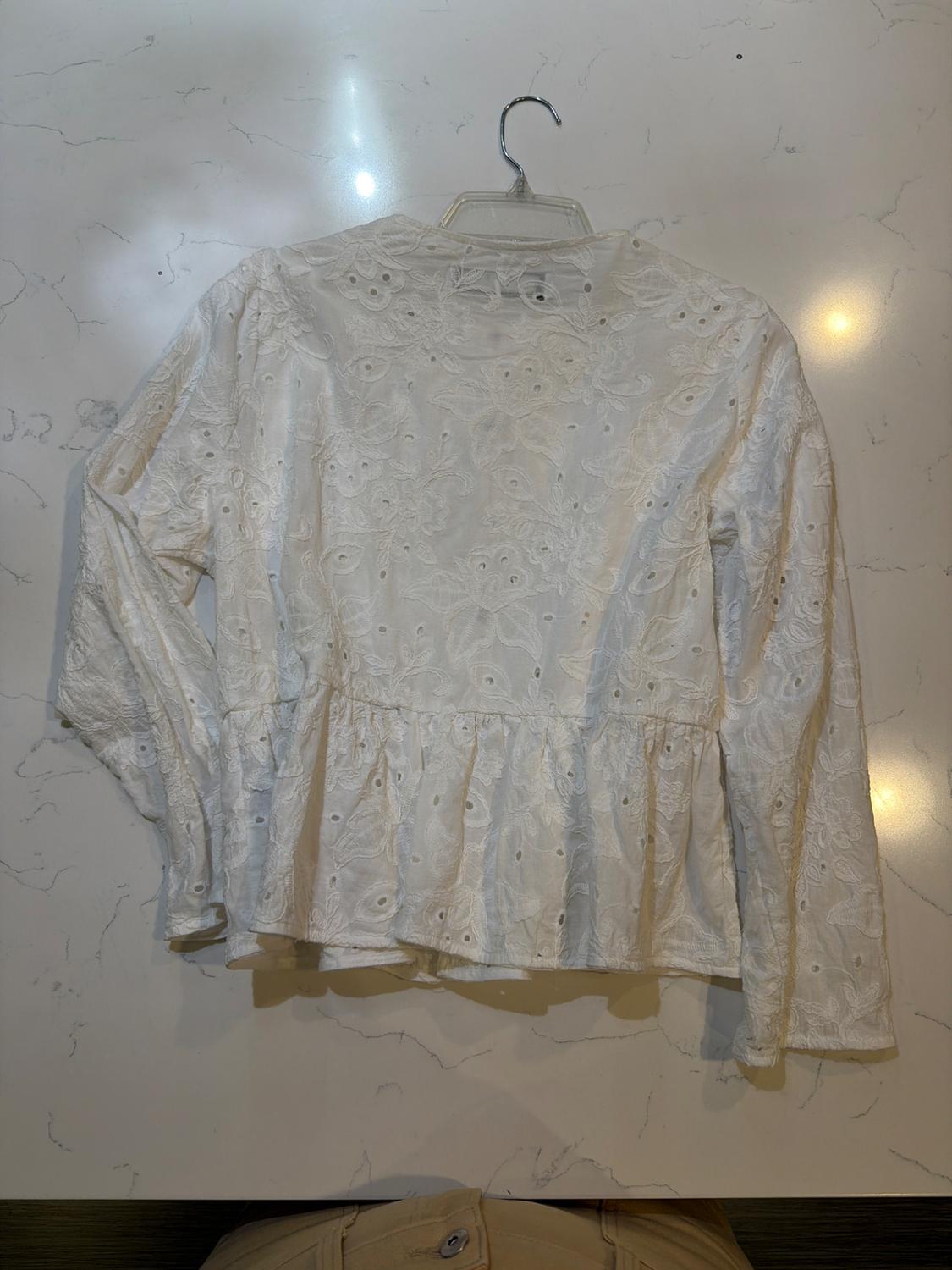 EMBROIDERED PEPLUM BLOUSE - Image 2