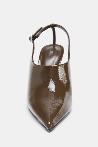 HIGH VAMP SLINGBACK SHOES - Taupe Grey by Zara - Image 3