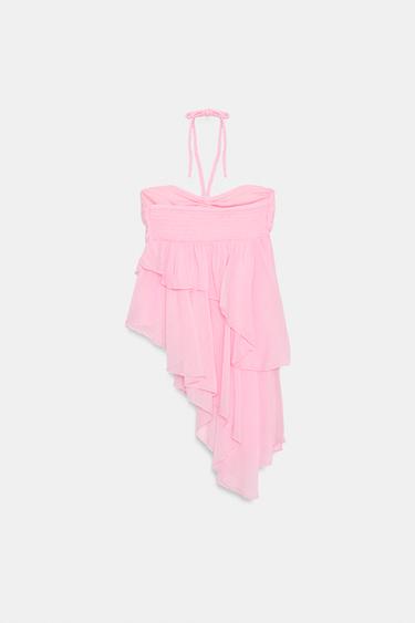 ASYMMETRIC RUFFLE TOP - Faded pink by Zara - Image 7