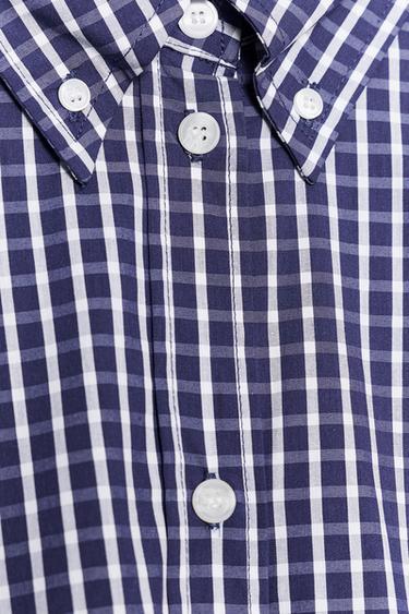 CHECK POPLIN SHIRT - Blue/White by Zara - Image 7
