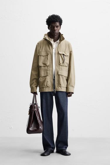 PARKA TÉCNICA COM BOLSOS - castanho da Zara - Imagem 0
