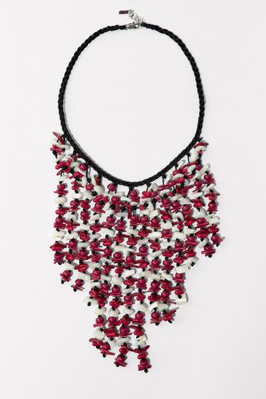 SEASHELL CASCADE NECKLACE - Black by Zara