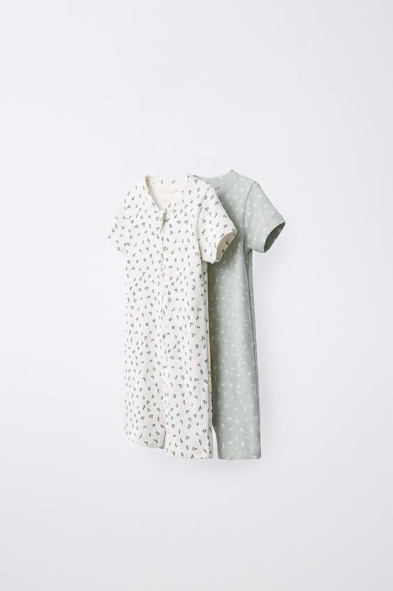 PACK DOS PIJAMAS ESTAMPADO FLORECITAS - Verdoso de Zara - Imagen 0