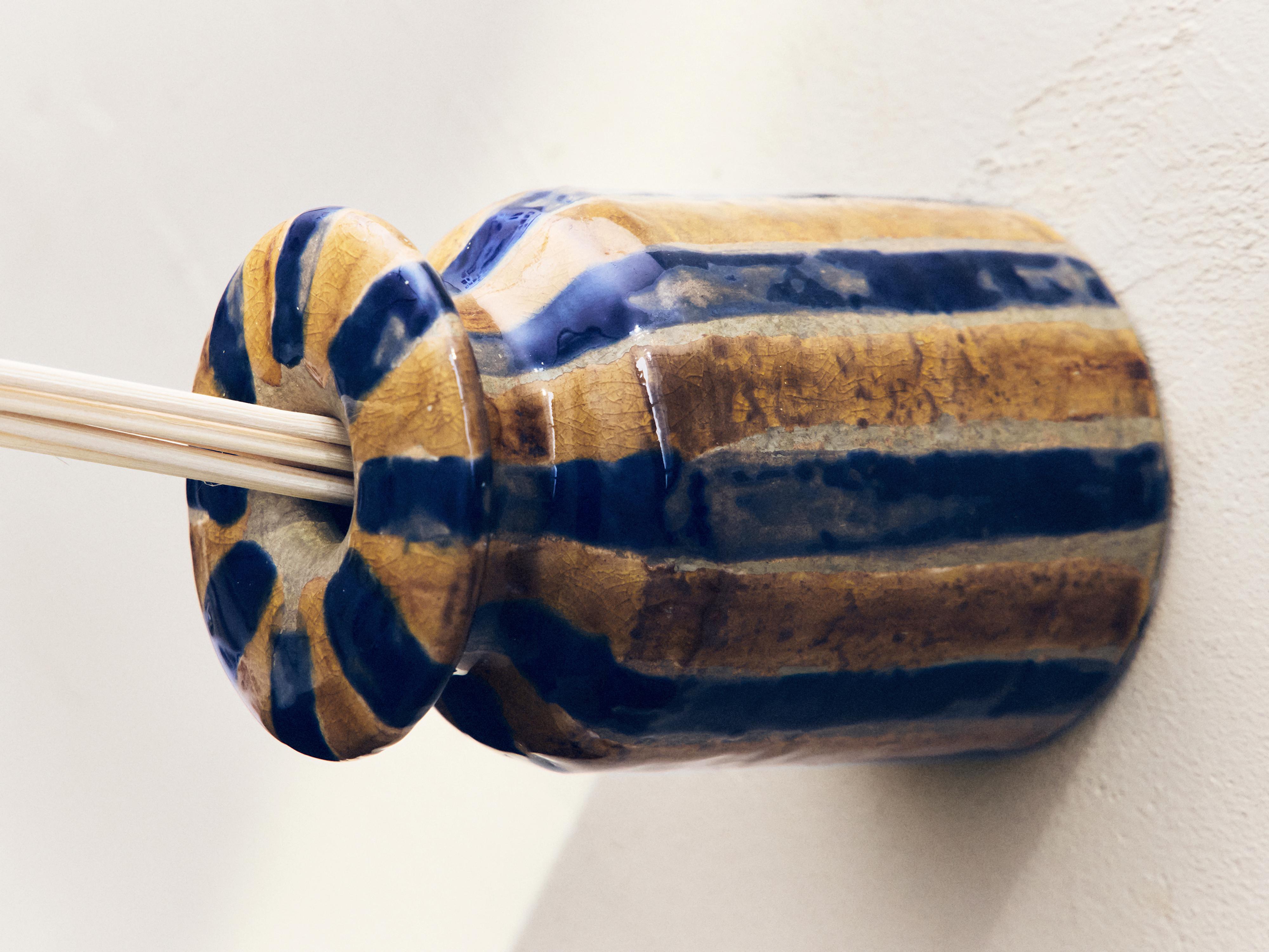 STRIPED CERAMIC REED DIFFUSER TRIM — Striped