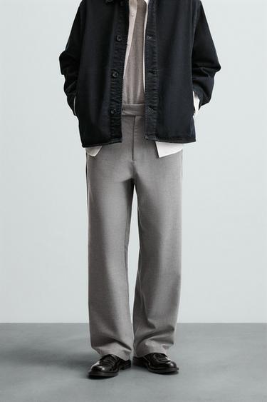 PANTALÓN STRAIGHT FIT ESTRUCTURA - Gris de Zara