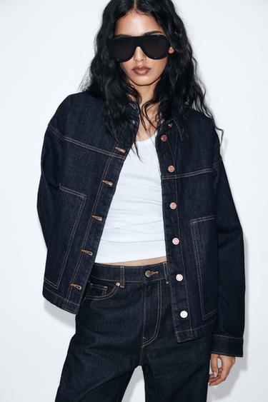 CAZADORA DENIM BOLSILLOS PLASTRÓN - Azul de Zara