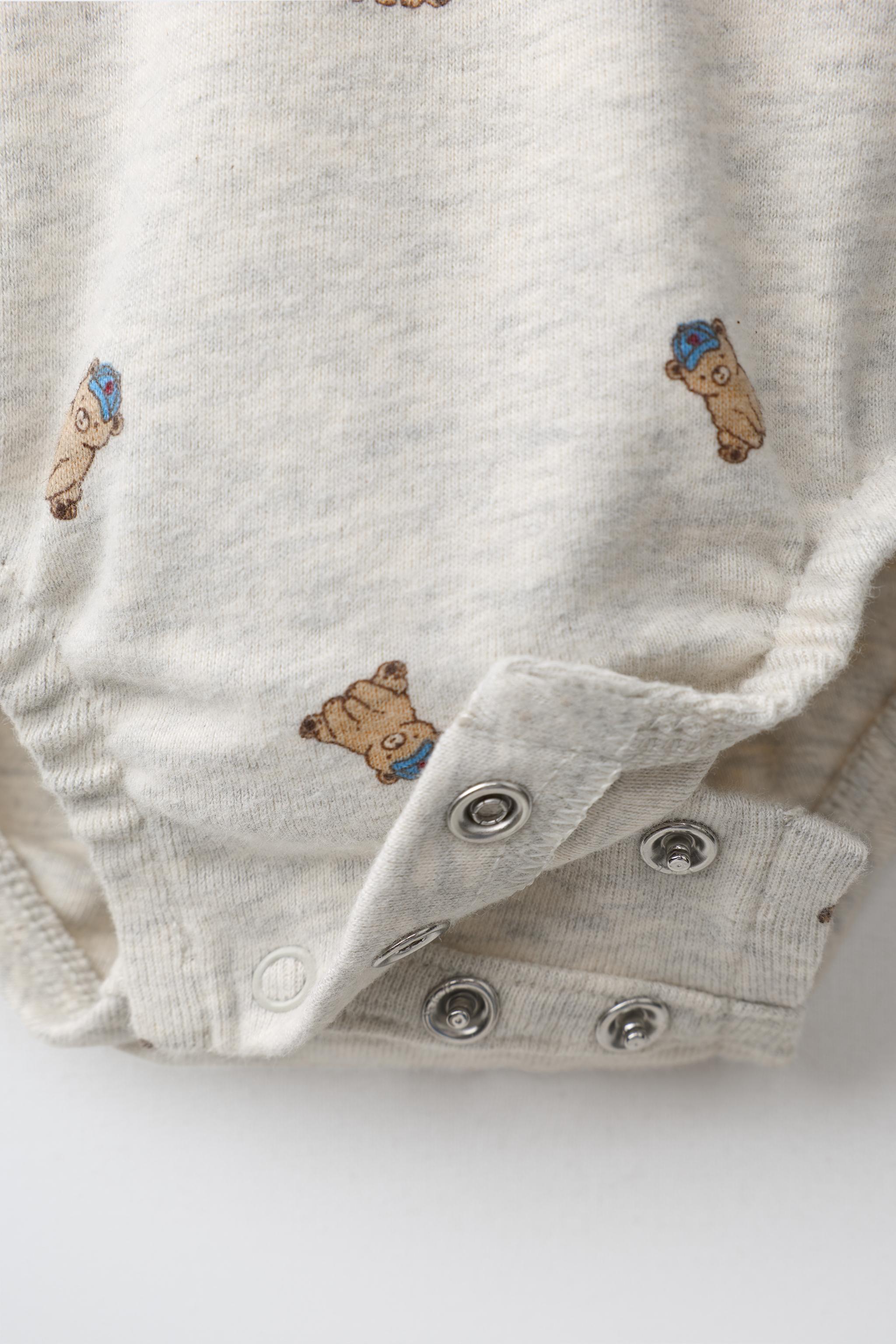Детские брюки Zara BEAR PRINT BODYSUIT AND LEGGINGS SET — фото 4