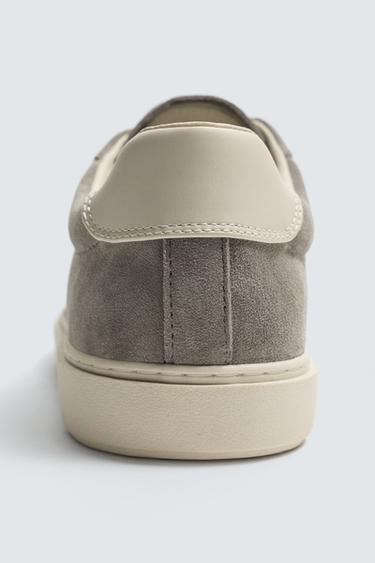 LEATHER HEEL DETAIL TRAINERS - Grey by Zara - Image 5