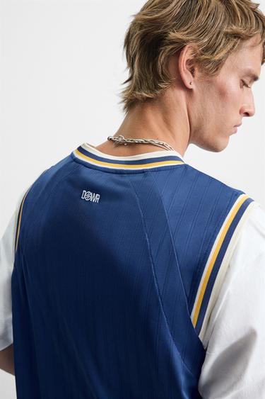 CONTRAST VARSITY TANK TOP - Blue by Zara - Image 6