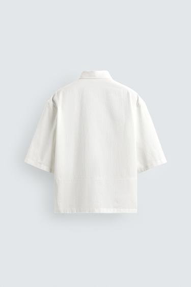 CHEMISE RELAXED FIT EN COTON - Blanc de Zara - Image 7