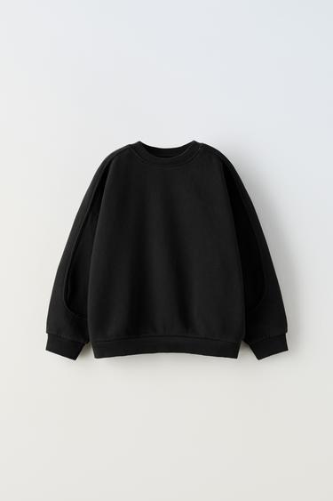 SWEATSHIRT WITH SEAM DETAILS - Black by Zara