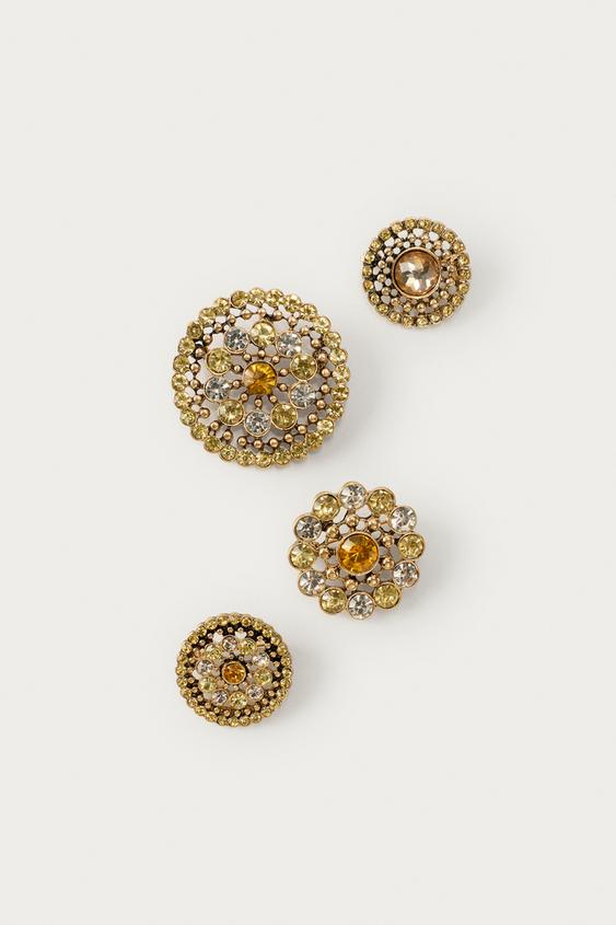 PACK OF 4 FLOWER BROOCHES MARISA BERENSON X ZARA - Golden by Zara - Image 0