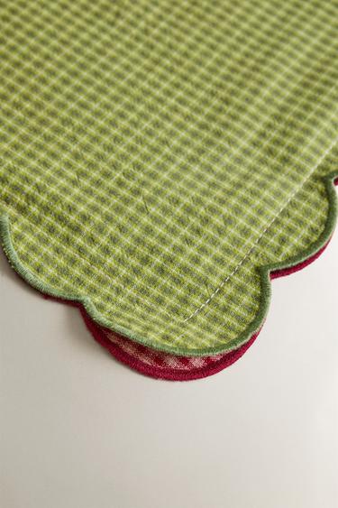 REVERSIBLE GINGHAM PLACEMAT - Green by Zara - Image 2
