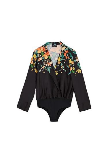 BODYSUIT WITH LAPEL COLLAR