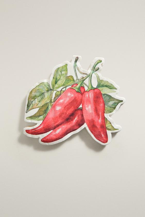 PACK OF CHILLI PAPER NAPKINS (PACK OF 20) - أحمر الخاص بـ Zara - صورة 0
