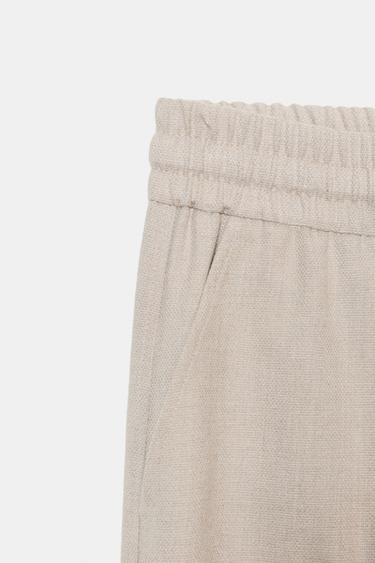 JOGGING TROUSERS WITH ELASTICATED CUFFS - Sand / Marl by Zara - Image 7