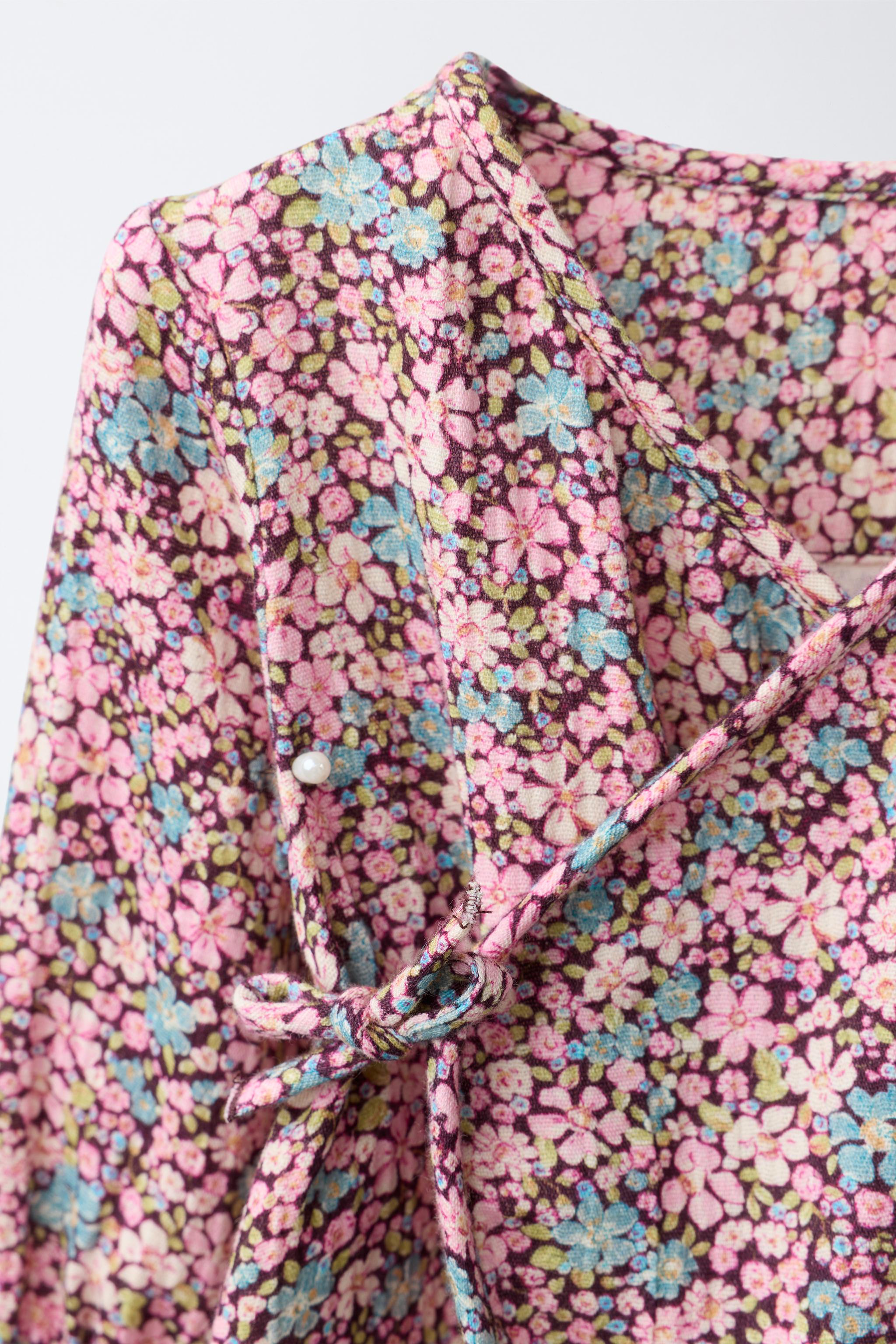 Детские комбинезоны Zara FLORAL PRINT KIMONO JUMPSUIT — фото 3