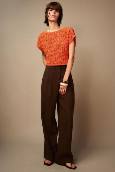 TOP CROP PUNTO - Hielo de Zara