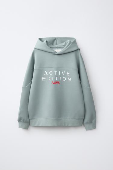 SUDADERA SPORTY LOGO - Azul / Gris de Zara - Imagen 0