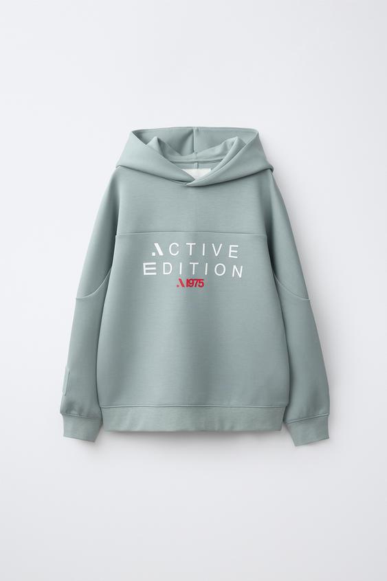 SUDADERA SPORTY LOGO - Azul / Gris de Zara - Imagen 0
