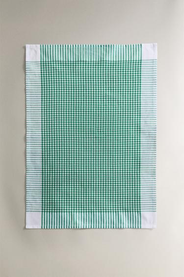LOT TORCHONS DE CUISINE COTON WAFFLE (LOT DE 2) - Vert de Zara - Image 1