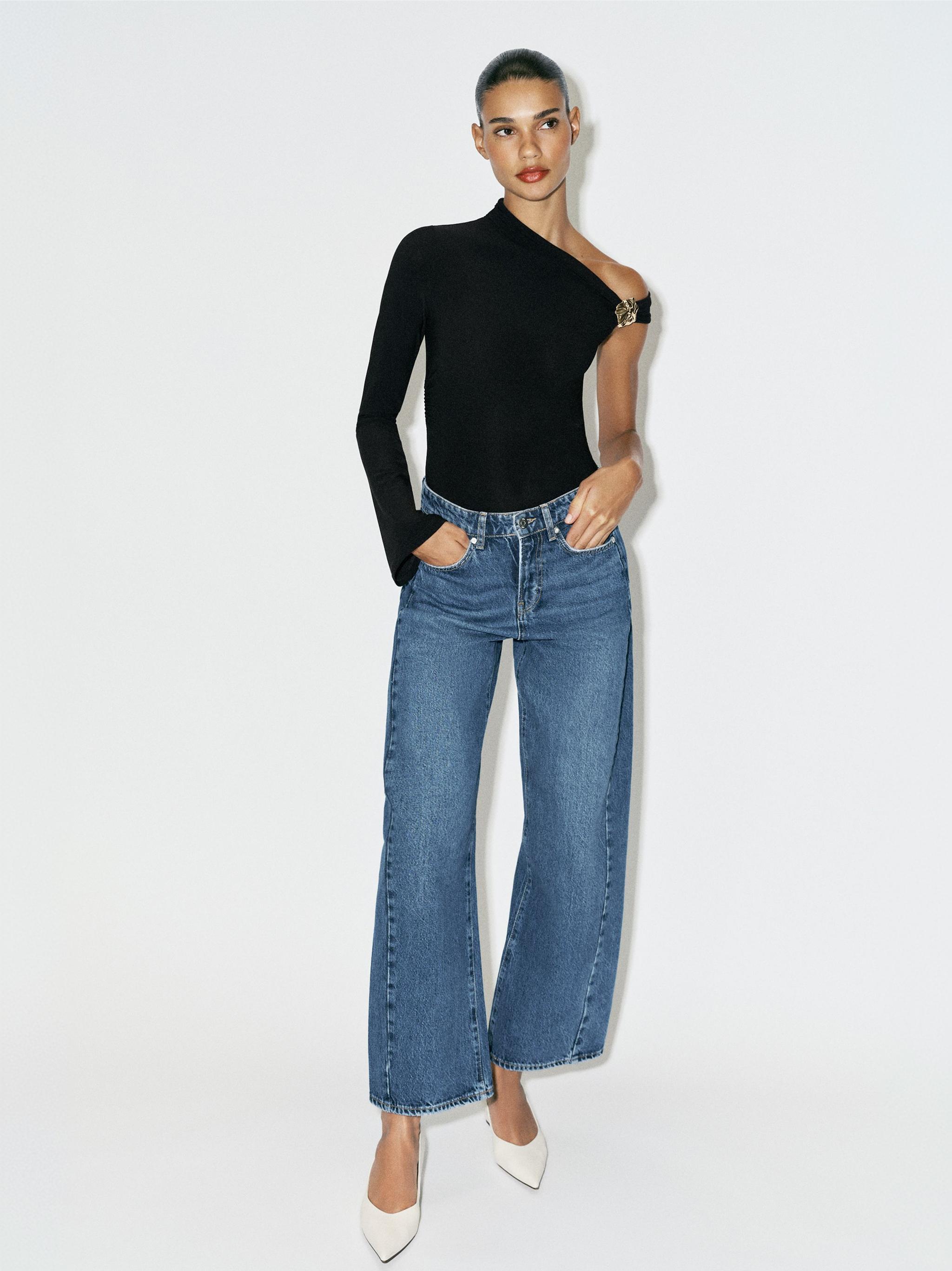 Asymmetric Jeweled Bodysuit by Zara