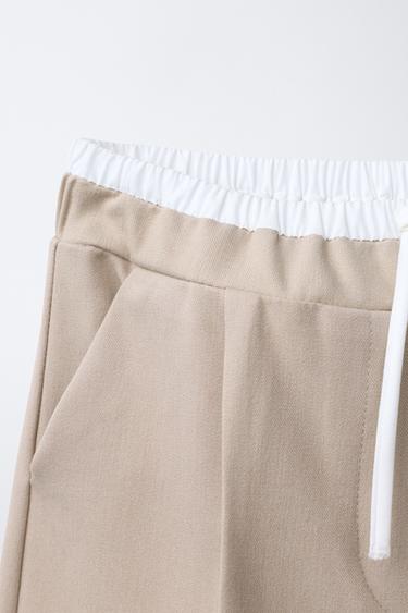 PANTALON WIDE LEG TAILLE DOUBLE - Beige clair de Zara - Image 2