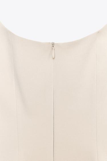 TOP PÉPLUM À ZIP - Beige de Zara - Image 6
