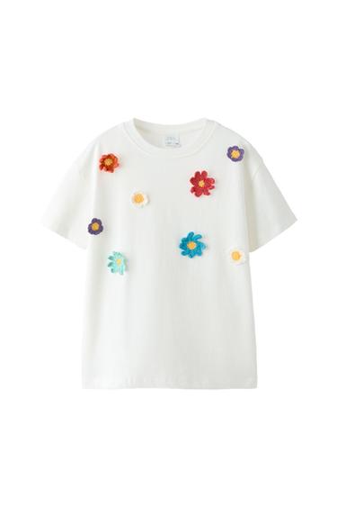 FLOWER CROCHET T-SHIRT