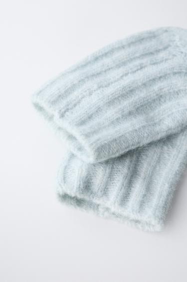CHAUSSETTES EN MAILLE CÔTELÉE - Bleu d'eau de Zara - Image 2