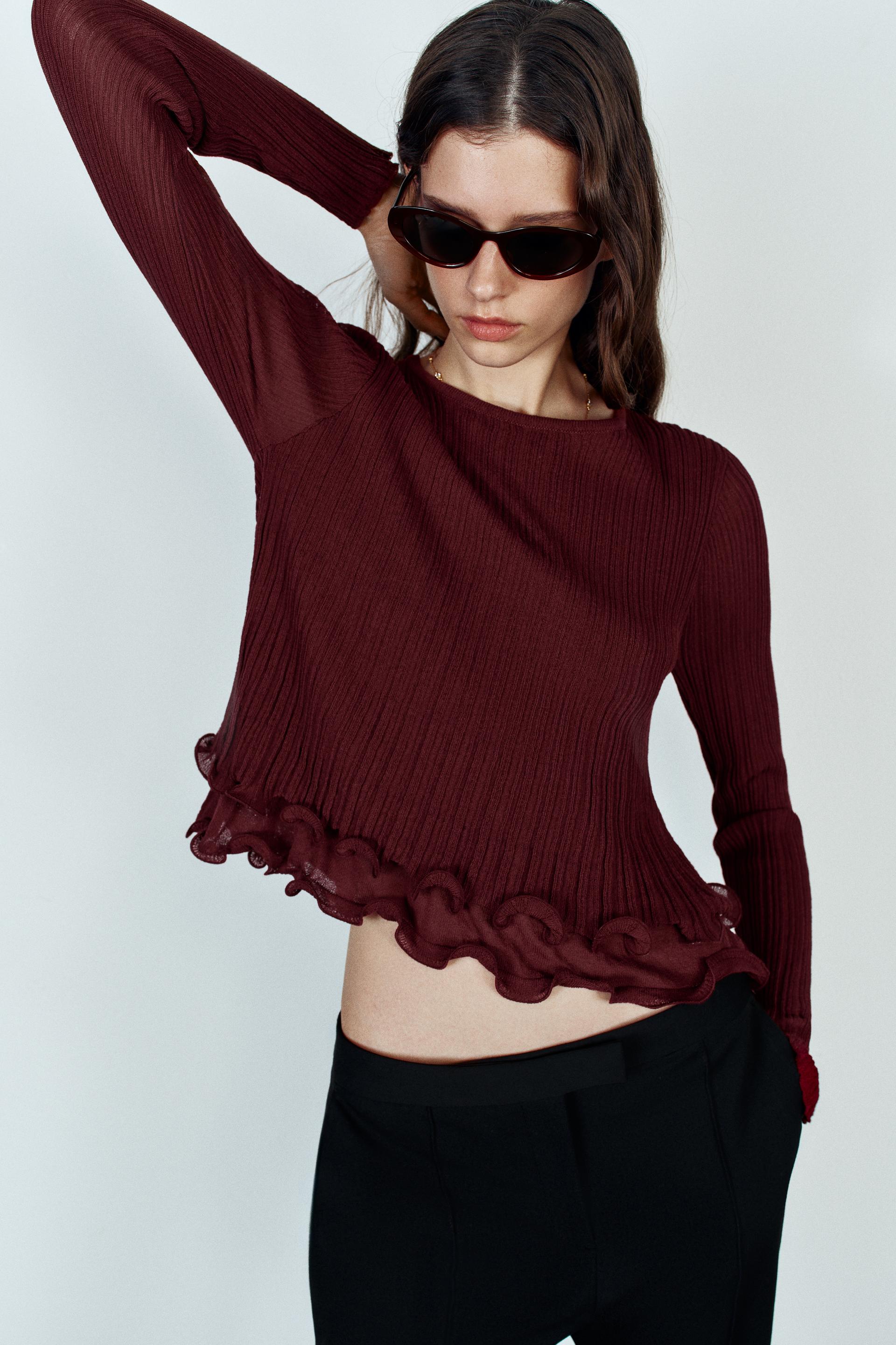 RUFFLE KNIT SWEATER thumbnail 4