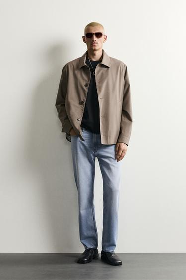 SOBRECAMISA REGULAR FIT CON LANA - Khaki de Zara - Imagen 0