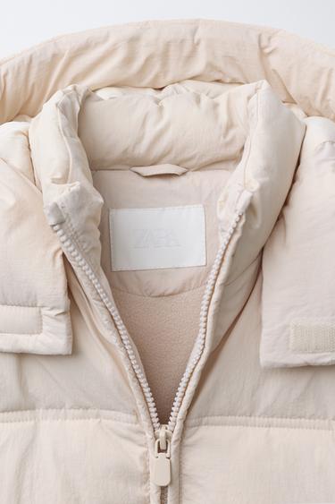 WATER REPELLENT HOODED PADDED JACKET - Ecru by Zara - Image 7