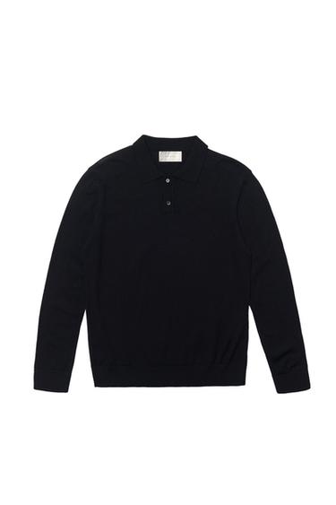 100% WOOL KNIT POLO SHIRT - Navy blue by Zara