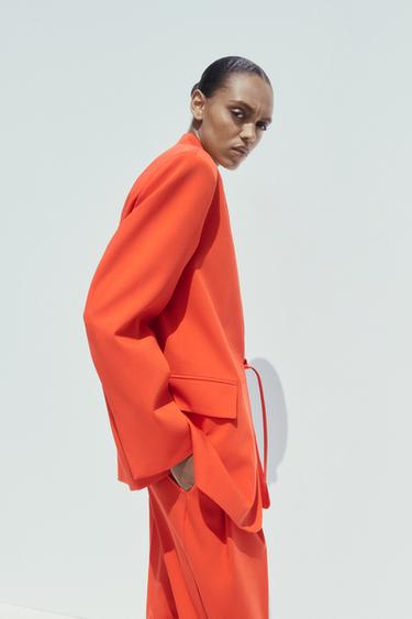 OVERSIZE WRAP BLAZER - Red / Coral by Zara - Image 0