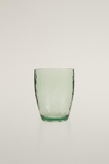 VASO ACRÍLICO EFECTO MARTILLADO - Verde de Zara - Imagen 0