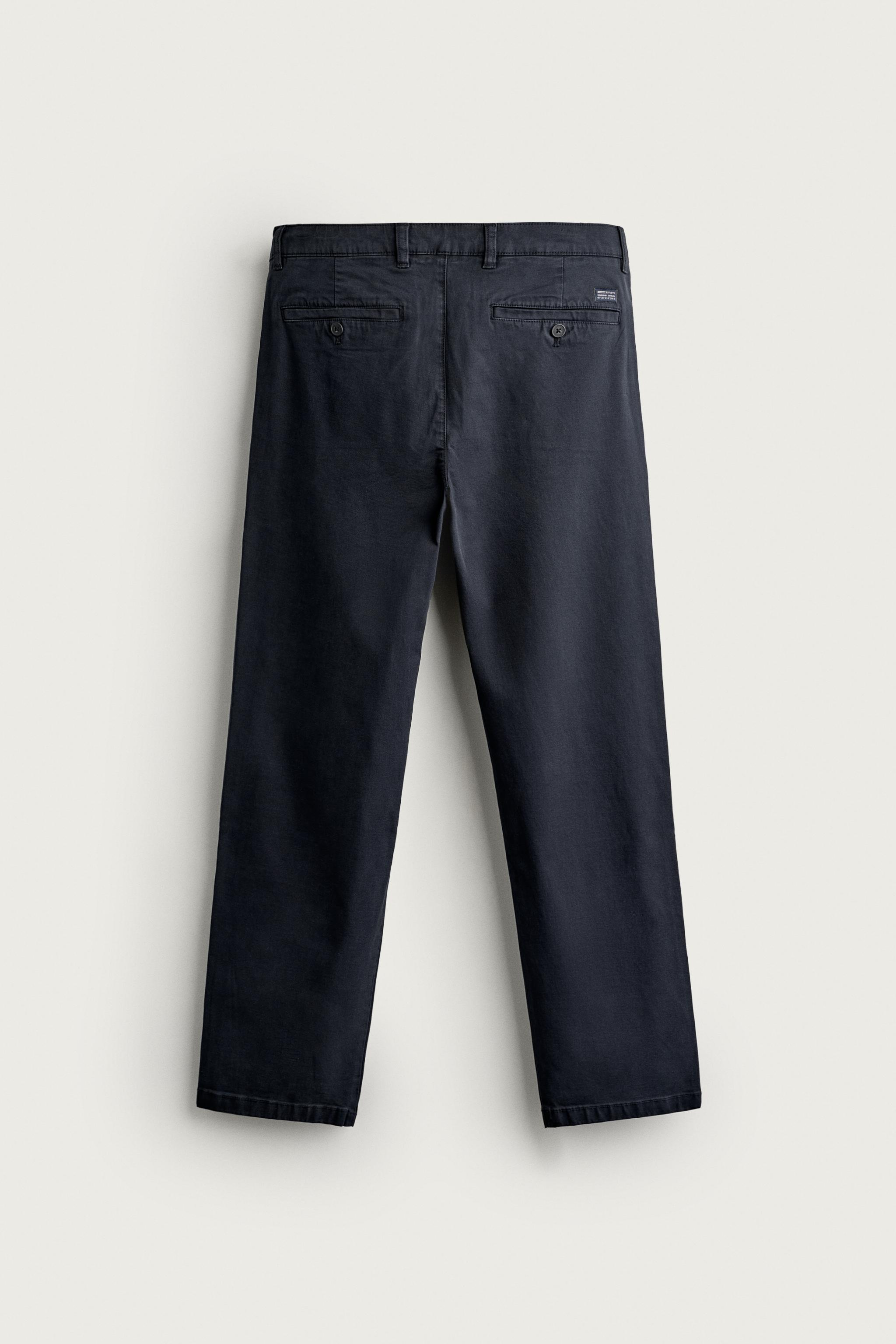 SLIM FIT CHINO PANTS — Navy blue