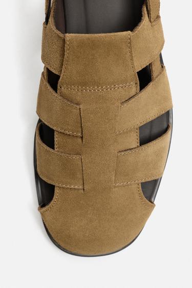 SANDALES STYLE PLAGE EN CUIR ÉDITION LIMITÉE - Beige de Zara - Image 2