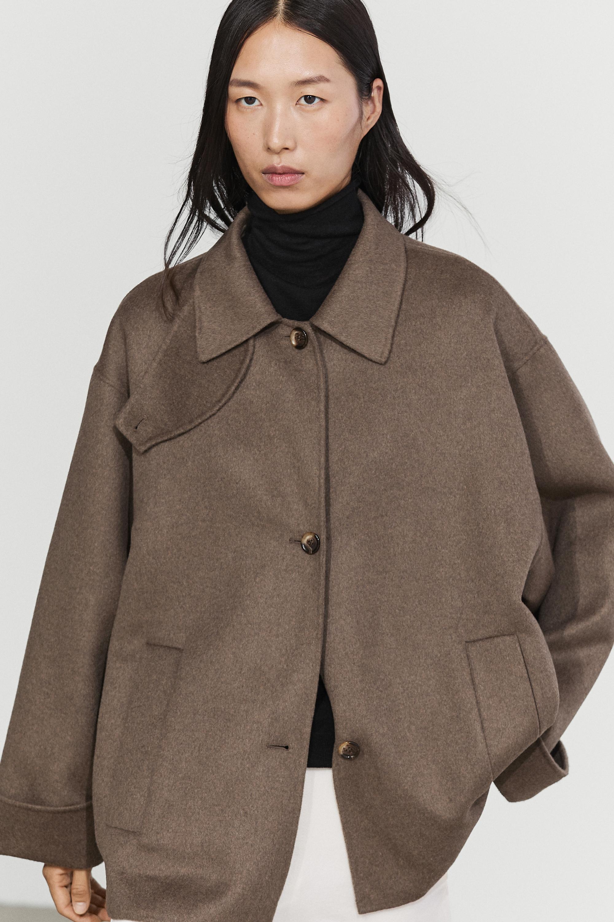Wool-blend trench coat - Black gold | ZARA United States