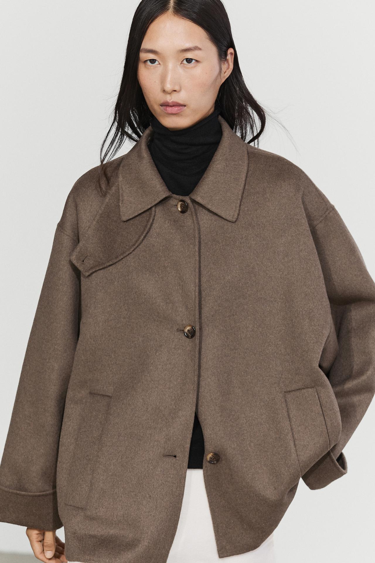 Wool-blend trench coat — Black gold