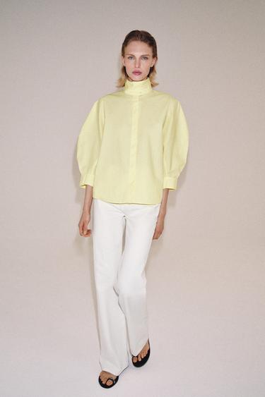 CAMISA MÀNIGA BUFADA ZW COLLECTION - Groc de Zara