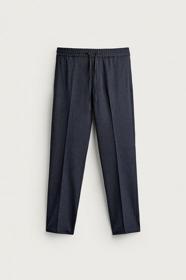 COMFORT JOGGER WAIST TROUSERS - Dark grey marl by Zara
