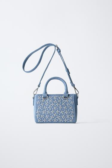 SAC BANDOULIÈRE EN DENIM BRODÉ - Bleu de Zara - Image 0