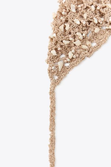 BONNET CALOTTE CROCHET FANTAISIE - Écru de Zara - Image 5