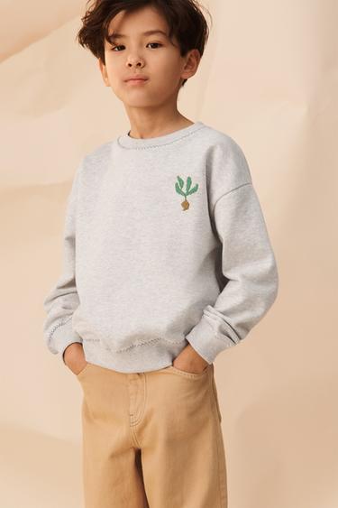 LIMITED EDITION EMBROIDERED SWEATSHIRT - Grey marl by Zara - Image 1